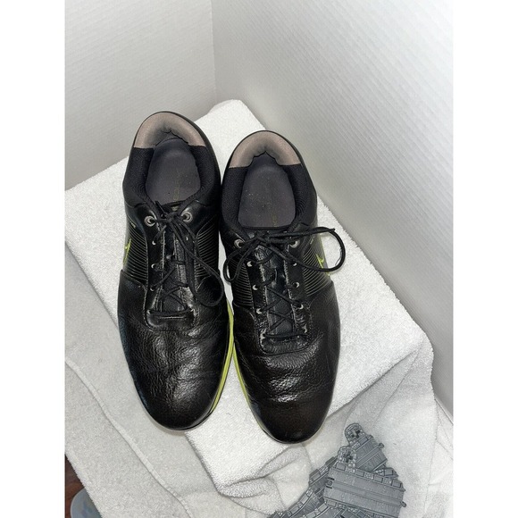 Nike Flywire Lunarlon Golf Shoes Men\'s Size 10.5 Black Soft Spike